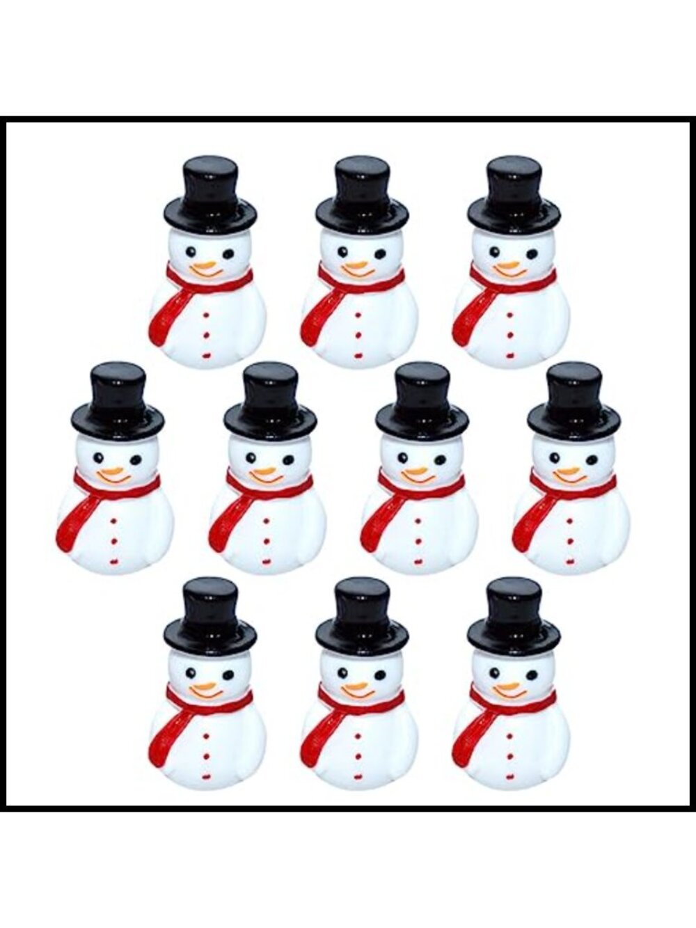 10pc Mini Resin Snowman Ornaments Christmas DIY Decor